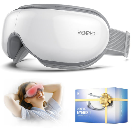 RENPHO Eyeris 1 Eye Massager with Heat & Bluetooth Music, Heated Eye Mask for Sleeping, Relieve Strain Dry Eyes, Face Massager, Birthday Gifts for Women Men