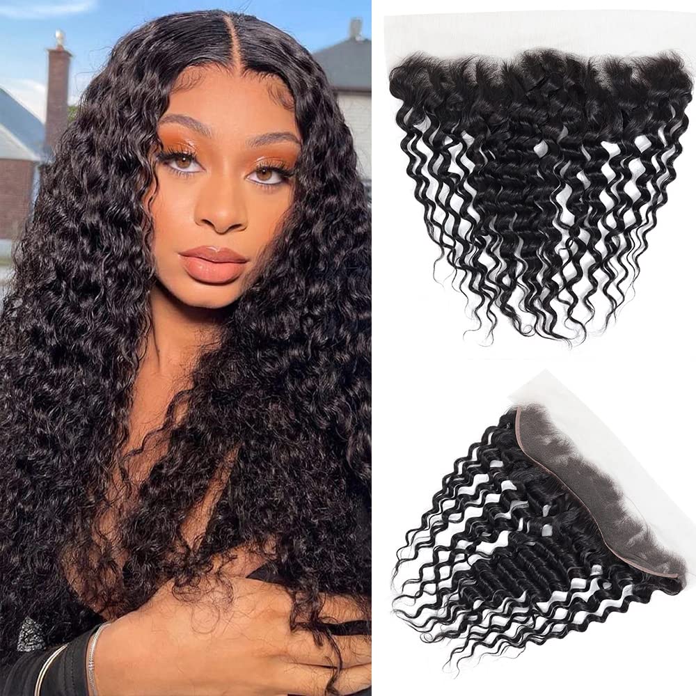 kinky Straight Frontal Closure 13x4 Ear To Ear HD Lace Frontal Closure 16 Inch 12A Brazilian kinky Straight Frontal Human Hair Transparent Frontal Closure 150% Density Natural Hairline Pre Plucked