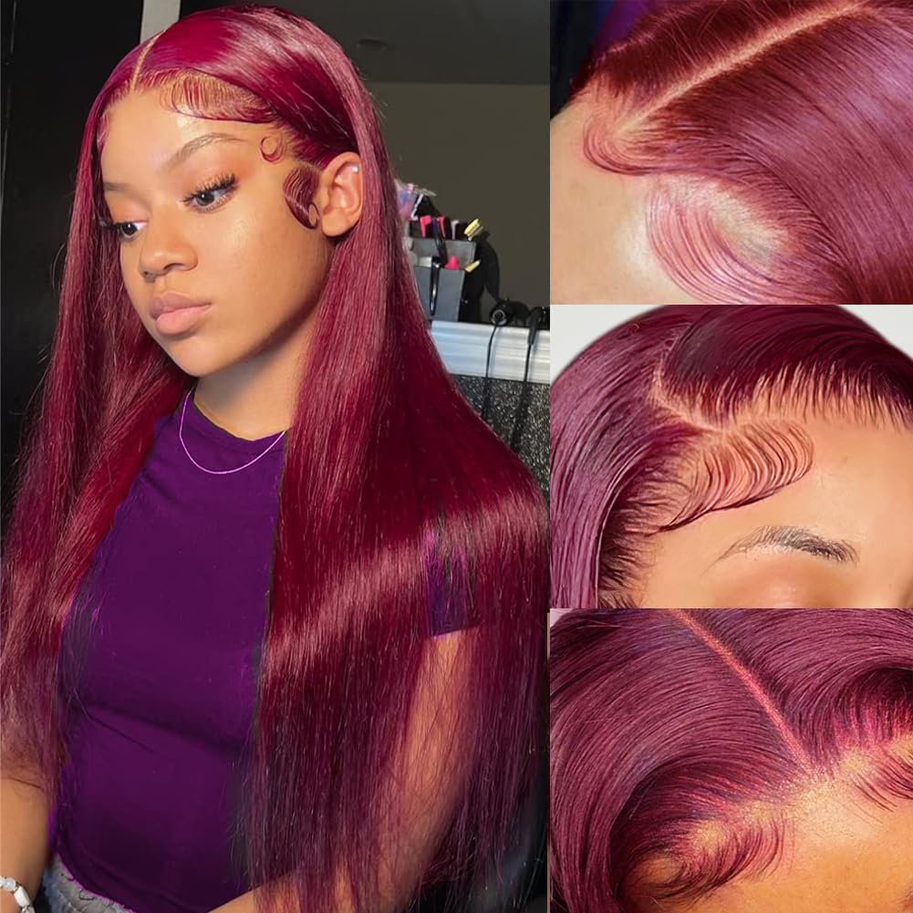Subella HD Lace Front Wigs Human Hair Pre Plucked Straight 220% Density 13x5 HD Lace Frontal Wig With Baby Hair 12A Transparent Human Lace Wigs For Black Women (26inch)