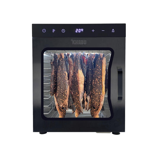 Stainless Steel Biltong Box Food Dehydrator and Drying Cabinet – Large 10 Trays, 5 Hanging Rods, with 20-90°C Temperature Control – Perfect for Drying Biltong, Meat, Vegetable & Fruit