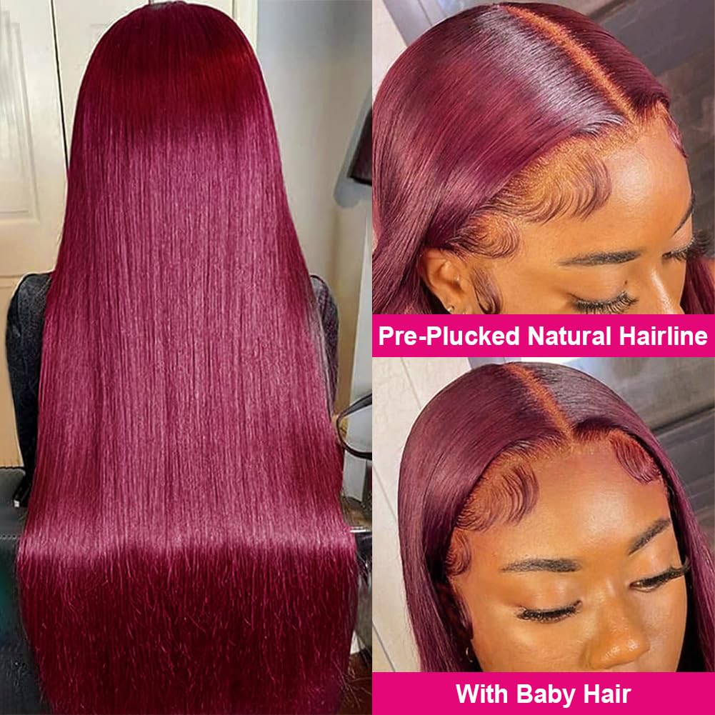 Subella HD Lace Front Wigs Human Hair Pre Plucked Straight 220% Density 13x5 HD Lace Frontal Wig With Baby Hair 12A Transparent Human Lace Wigs For Black Women (26inch)