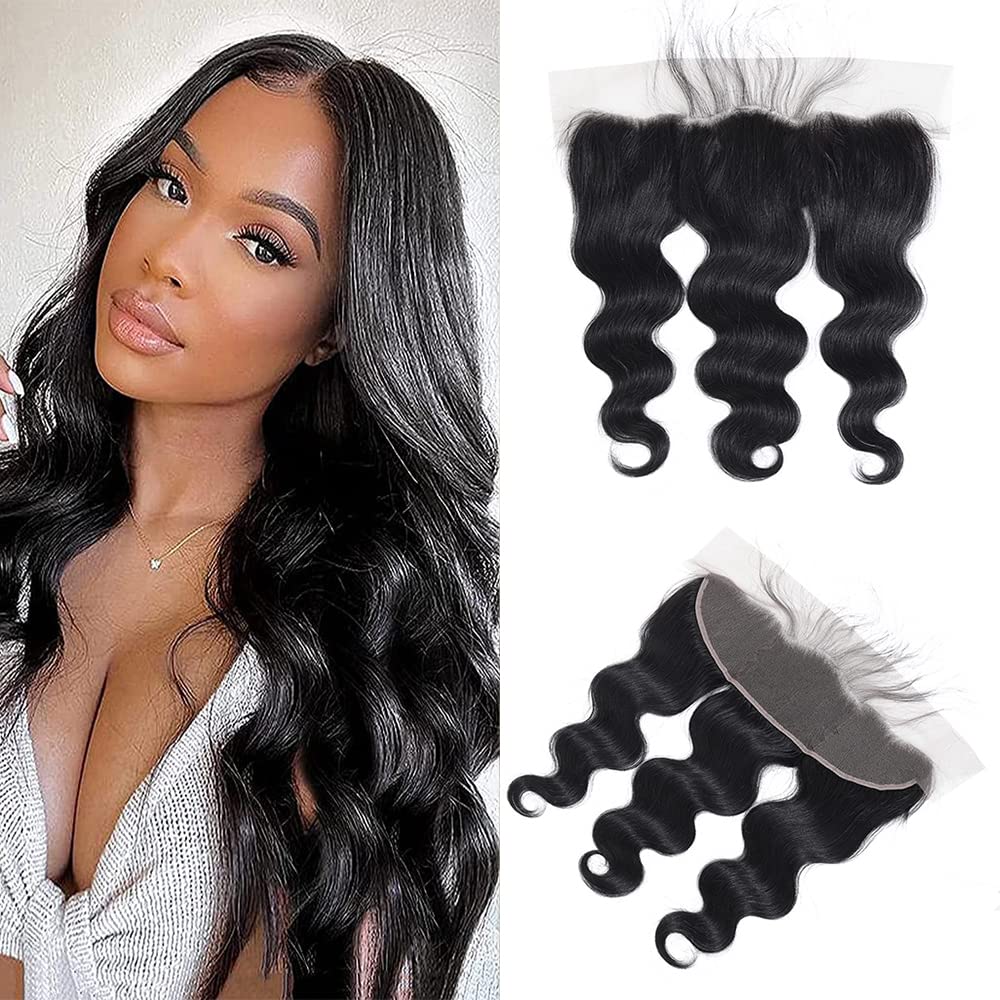 kinky Straight Frontal Closure 13x4 Ear To Ear HD Lace Frontal Closure 16 Inch 12A Brazilian kinky Straight Frontal Human Hair Transparent Frontal Closure 150% Density Natural Hairline Pre Plucked