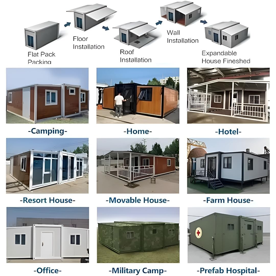 2 Story Prefab Tiny Home for Sale, Container Modular House Fully Equipped with 1 Bathroom 1 Kitchen 2 Bedroom (2 Story)