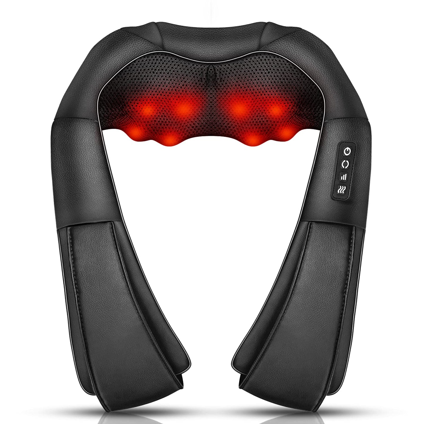 Neck Massager, Deep Tissue 3D Kneading, by iKristin, Portable, with Heat, Shiatsu Massager for Neck, Back, Shoulder, Foot and Leg, at Home and Car, Suitable for Women and Men (Black)