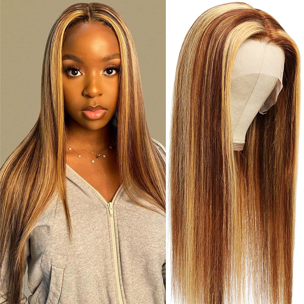 Subella HD Lace Front Wigs Human Hair Pre Plucked Straight 220% Density 13x5 HD Lace Frontal Wig With Baby Hair 12A Transparent Human Lace Wigs For Black Women (26inch)