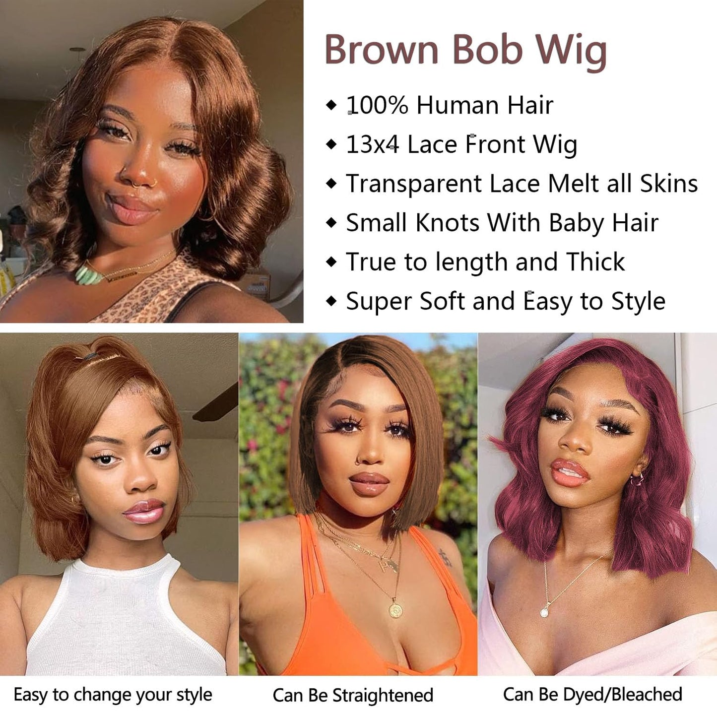 Douyin Bob Wig Human Hair 13x4 Frontal Lace Wig 14 Inch Body Wave 180% Density HD Lace Front Wigs Human Hair Pre Plucked Bob Wigs for Women Human Hair Wigs (14 inch, Natural Black)