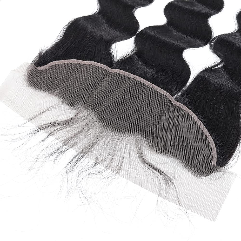 kinky Straight Frontal Closure 13x4 Ear To Ear HD Lace Frontal Closure 16 Inch 12A Brazilian kinky Straight Frontal Human Hair Transparent Frontal Closure 150% Density Natural Hairline Pre Plucked