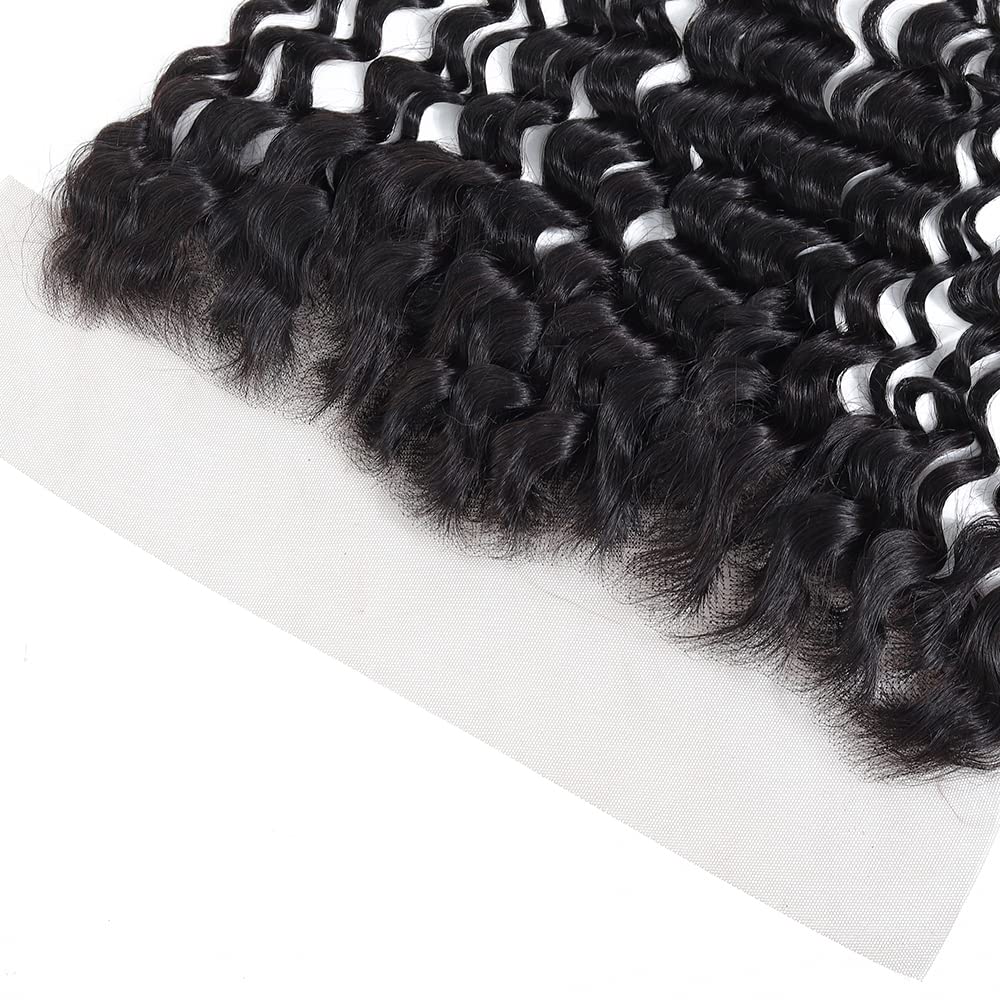 kinky Straight Frontal Closure 13x4 Ear To Ear HD Lace Frontal Closure 16 Inch 12A Brazilian kinky Straight Frontal Human Hair Transparent Frontal Closure 150% Density Natural Hairline Pre Plucked