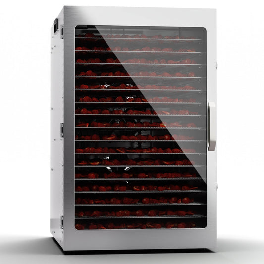 Klarstein dehydrator, dehydrator for Vegetables, Fruit, Meat, 1500 W Stainless Steel dehydrator, Drying Machine with 16 Metal grids, dehydrator h 24 H Timer & Touch Display,Food dehydrator