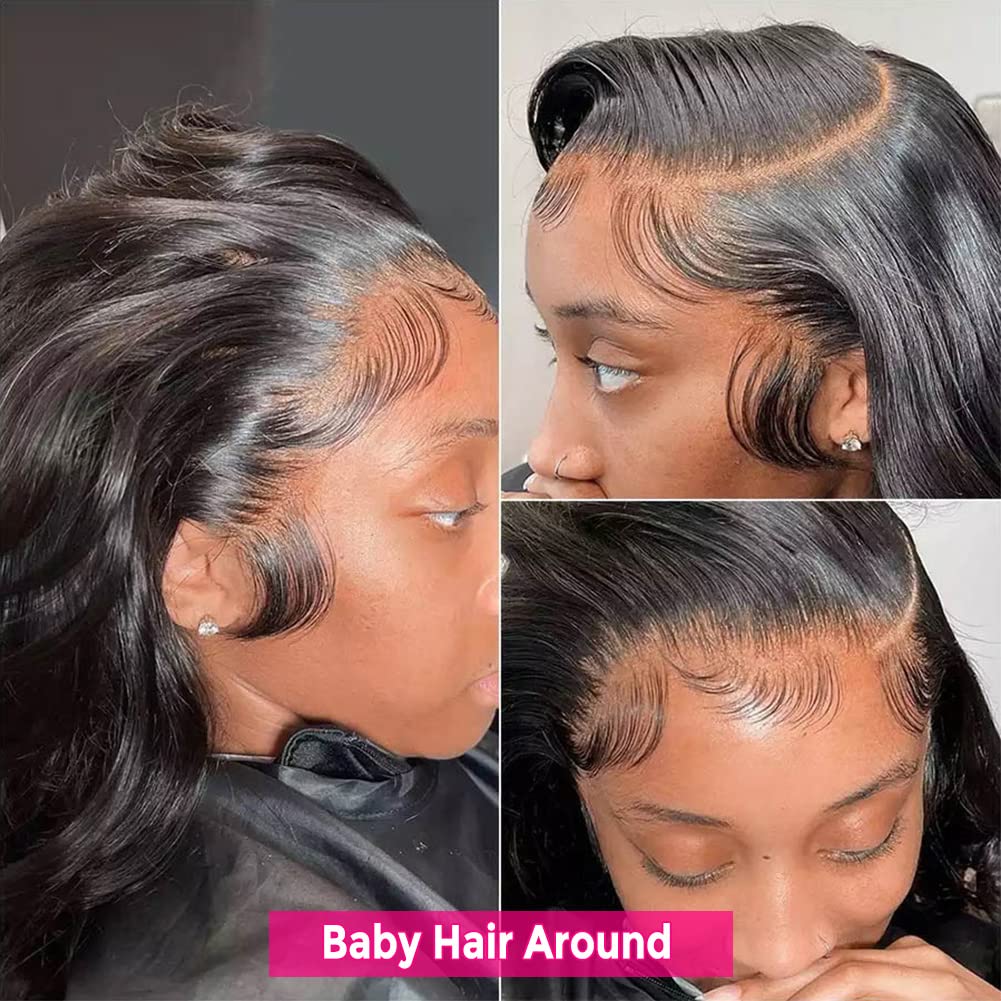 Subella HD Lace Front Wigs Human Hair Pre Plucked Straight 220% Density 13x5 HD Lace Frontal Wig With Baby Hair 12A Transparent Human Lace Wigs For Black Women (26inch)