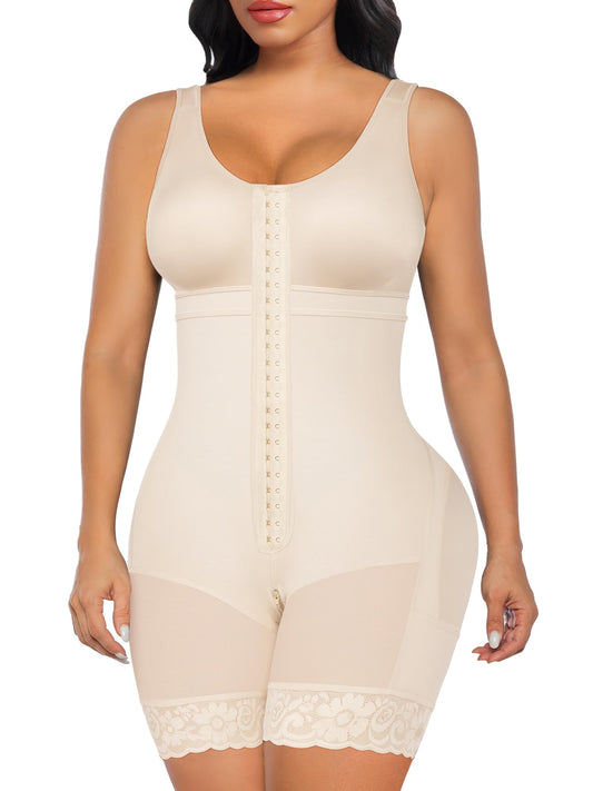 SHAPERX Fajas Colombianas Tummy Control Bodysuit Butt Lifting Shapewear for Women Sculpting Shorts Postpartum Girdle Support, UK-SZ7302-Beige-L