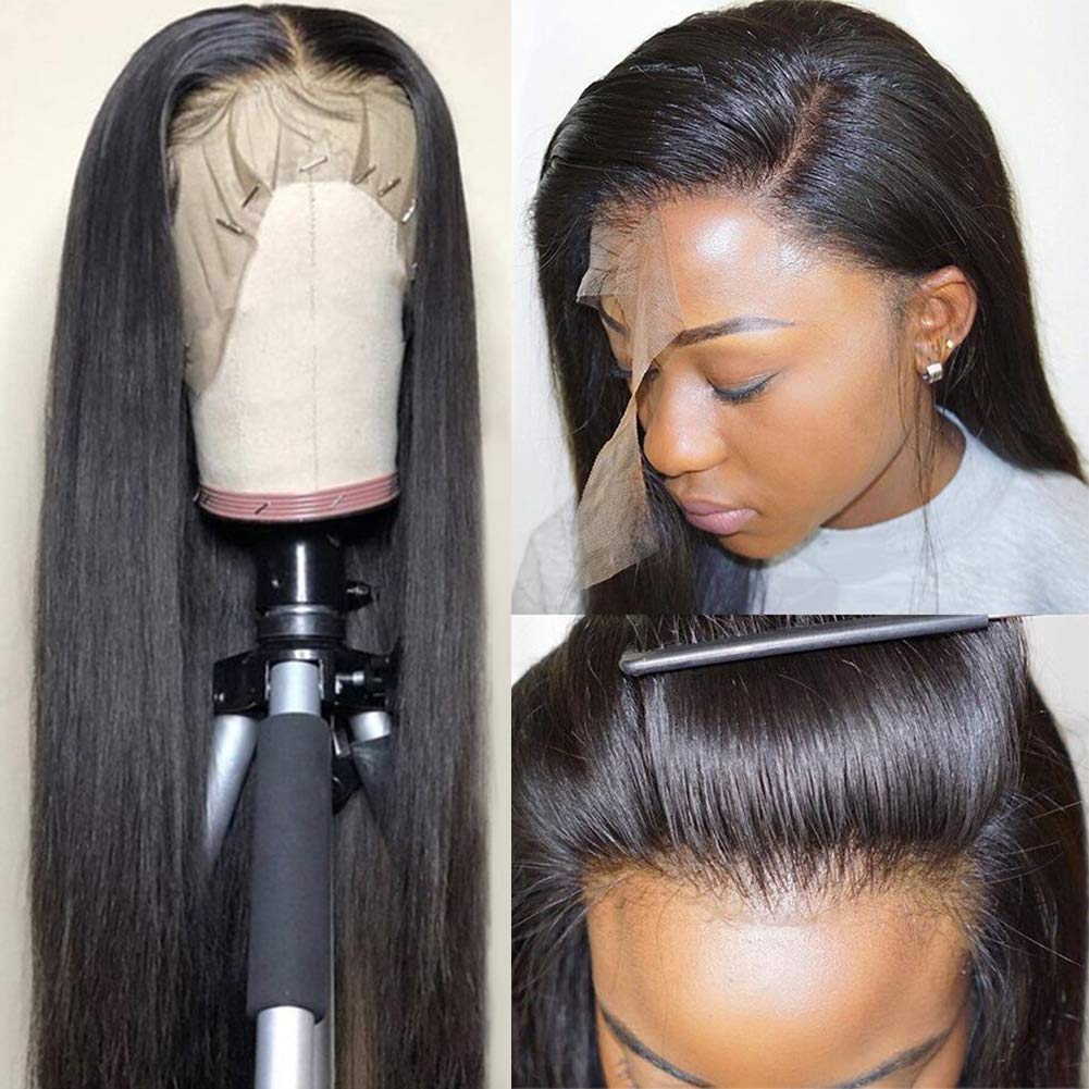 Subella HD Lace Front Wigs Human Hair Pre Plucked Straight 220% Density 13x5 HD Lace Frontal Wig With Baby Hair 12A Transparent Human Lace Wigs For Black Women (26inch)