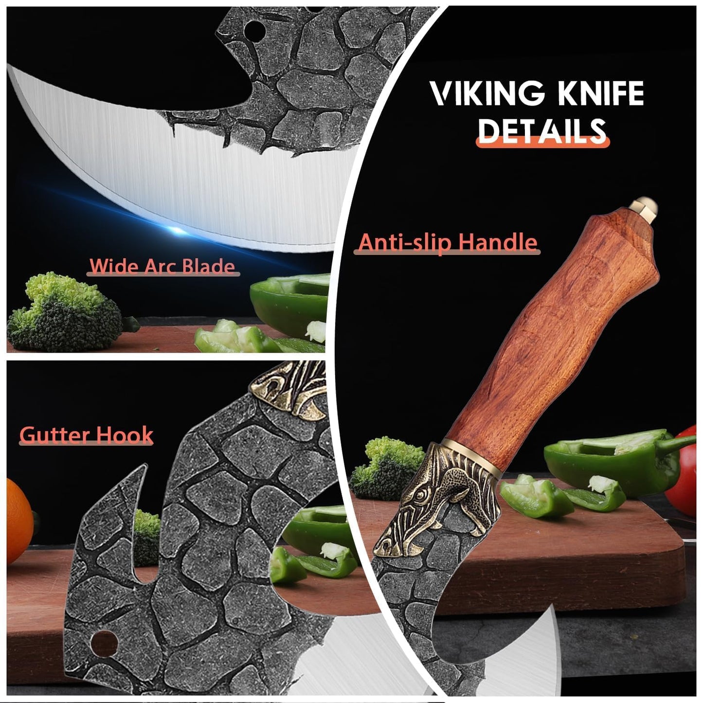 Dream Reach Chef Knife Hand Forged Kitchen Knife with Sheath Home Birthday Gift Men