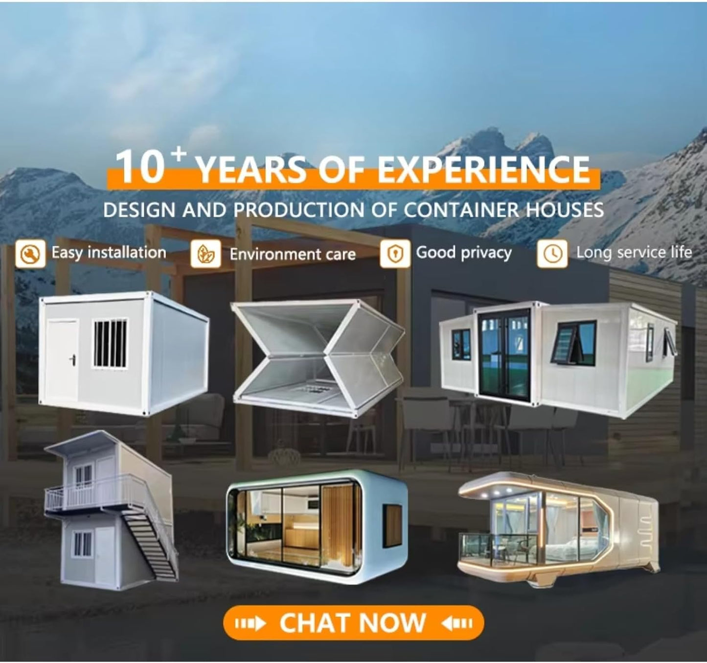 Container Tiny Home, Luxury Modern Prefab Insulated Home, Mobile Expandable Tiny House for Living with Customizable Design, Waterproof, Two & Three Room Options, Available in 20ft, 40ft Sizes