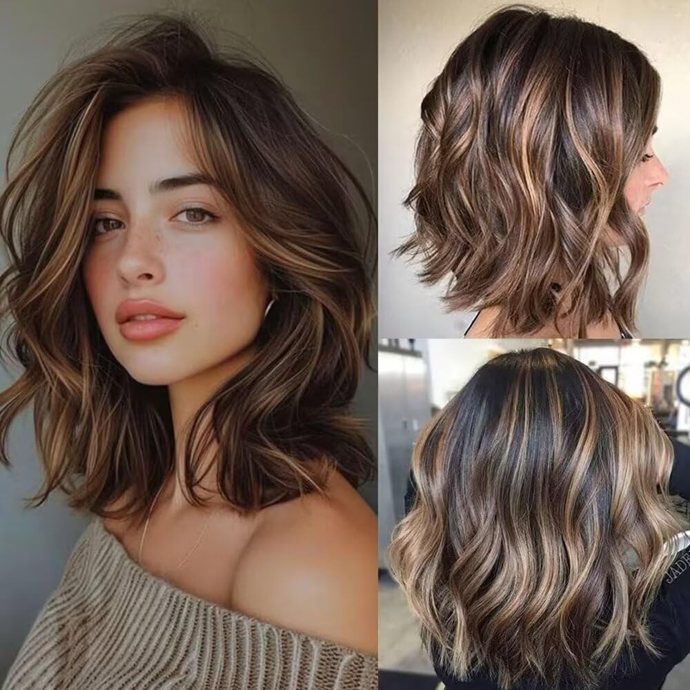 Body Wave Short Bob Human Hair Wig 13x6 HD Transparent Lace Front Human Hair Wig Brazilian Hair Natural Color 150% Density Short Wigs Ocean Wave Pre Plucked With Baby Hair For Women 8Inch