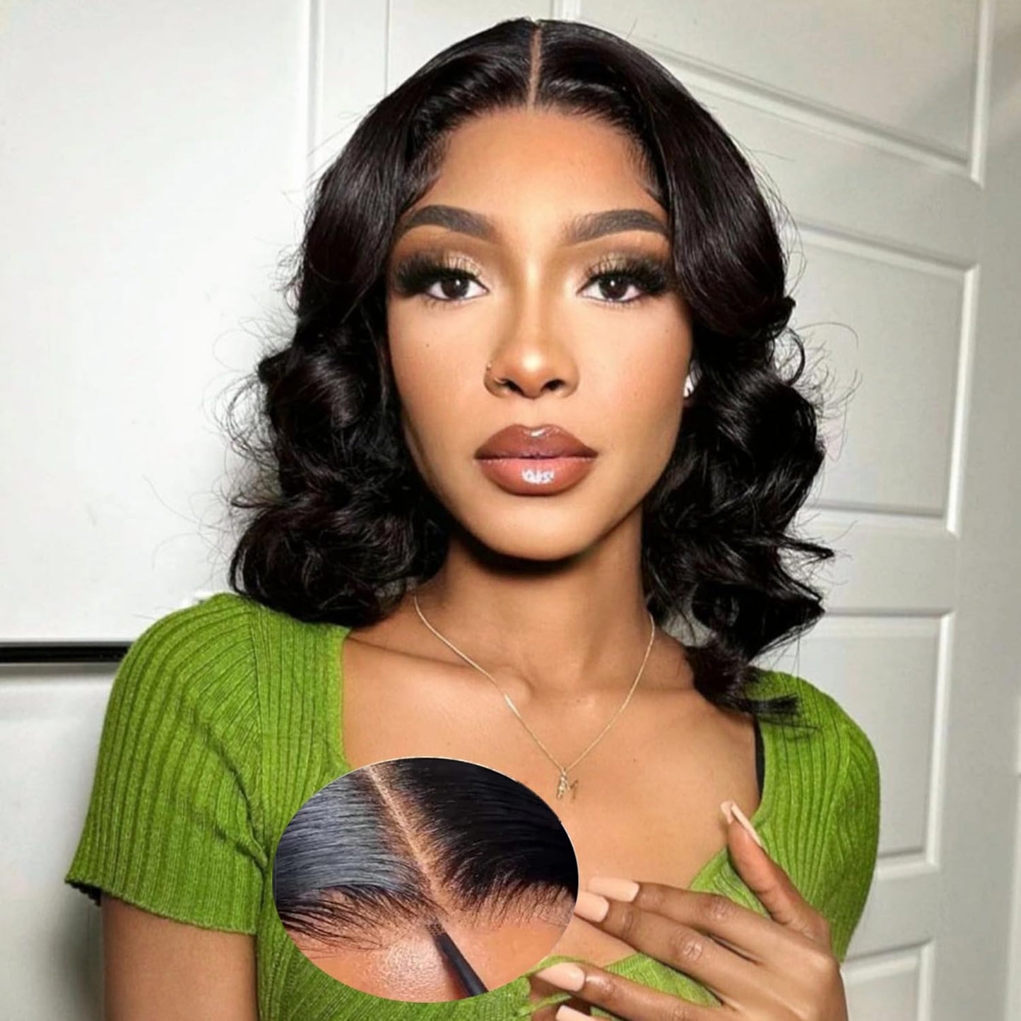 Wear and Go Glueless Wigs Human Hair Pre Plucked Pre Cut 13x4 Bob Wig Human Hair Upgraded No Glue Body Wave HD Lace Front Wigs Human Hair Short Bob Wigs Human Hair for Black Women 12Inch