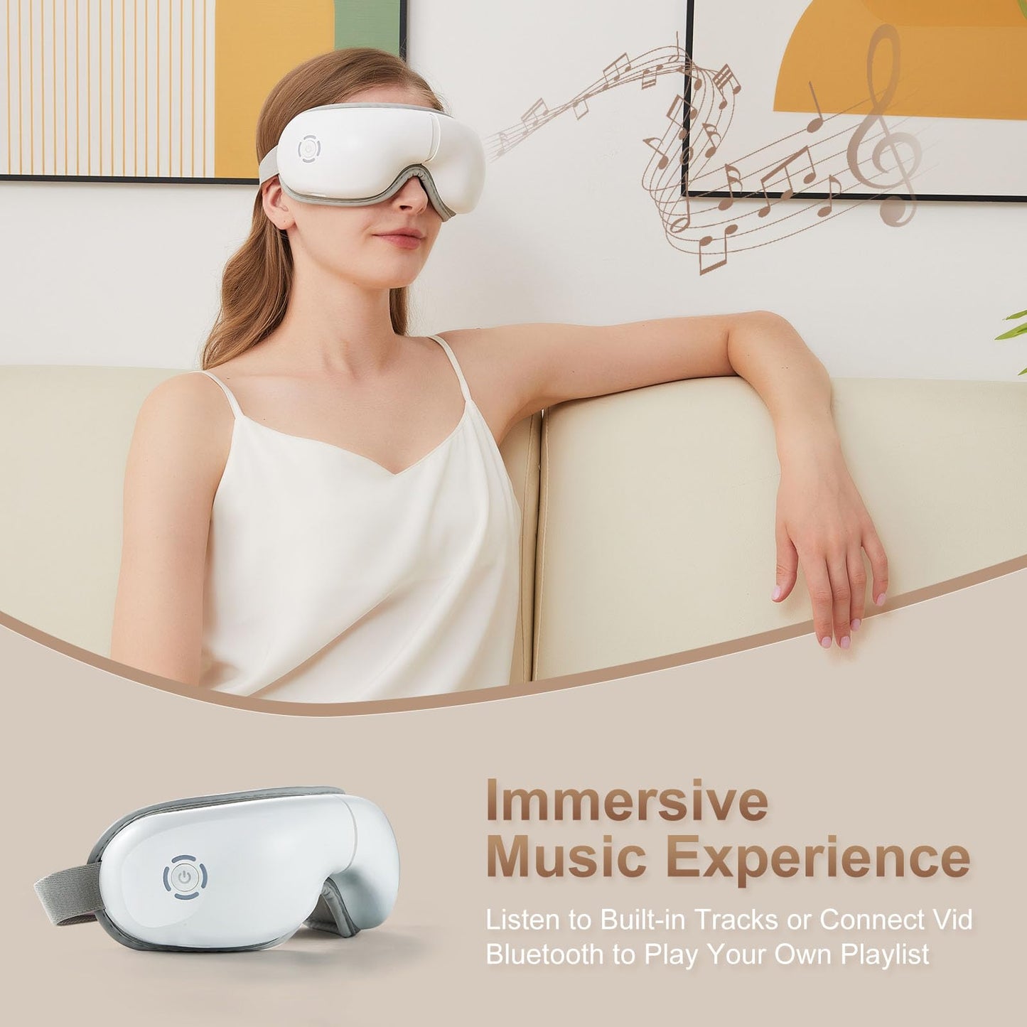 LAOBEN Eye Massager with Heat, Heated Eye Mask with Massages Muscles, Birthday Gift with 5 Massage Modes (Quickly Press the On/Off Button), Gifts for Friend, Mom and Dad