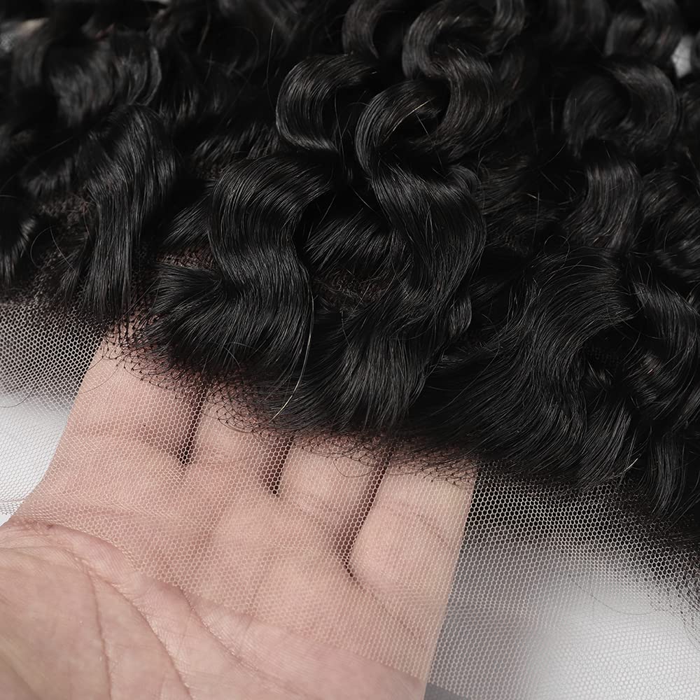 kinky Straight Frontal Closure 13x4 Ear To Ear HD Lace Frontal Closure 16 Inch 12A Brazilian kinky Straight Frontal Human Hair Transparent Frontal Closure 150% Density Natural Hairline Pre Plucked