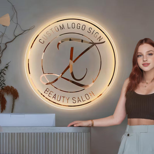 LED Logo Personalised, Logo Neon Sign, Dimmable Personalised Floating Company Sign Made of Acrylic,Customized Led Logo for Business, Restaurants, Offices, Studio, Salon