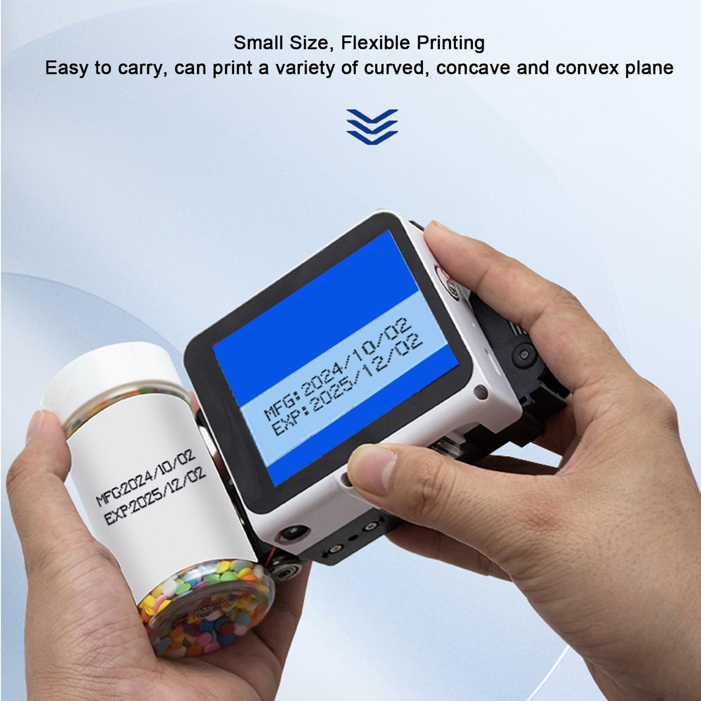 Walfront Handheld Inkjet Printer Touch Screen Portable Inkjet Printing Machine for Printing Text, Numbers, Symbols, 2D Codes, Barcodes, Images, Time, Date, Labels