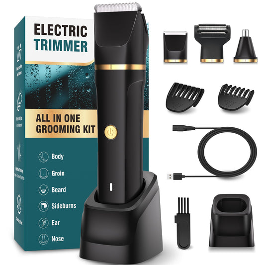 Manscape Body Trimmer Men 3 in 1, Pubic & Ball Trimmer Man IPX7 Waterproof, Rechargeable Body Shavers for Men with 2 Combs, Painless Nose Hairs Trimmer for Man,Wet & Dry