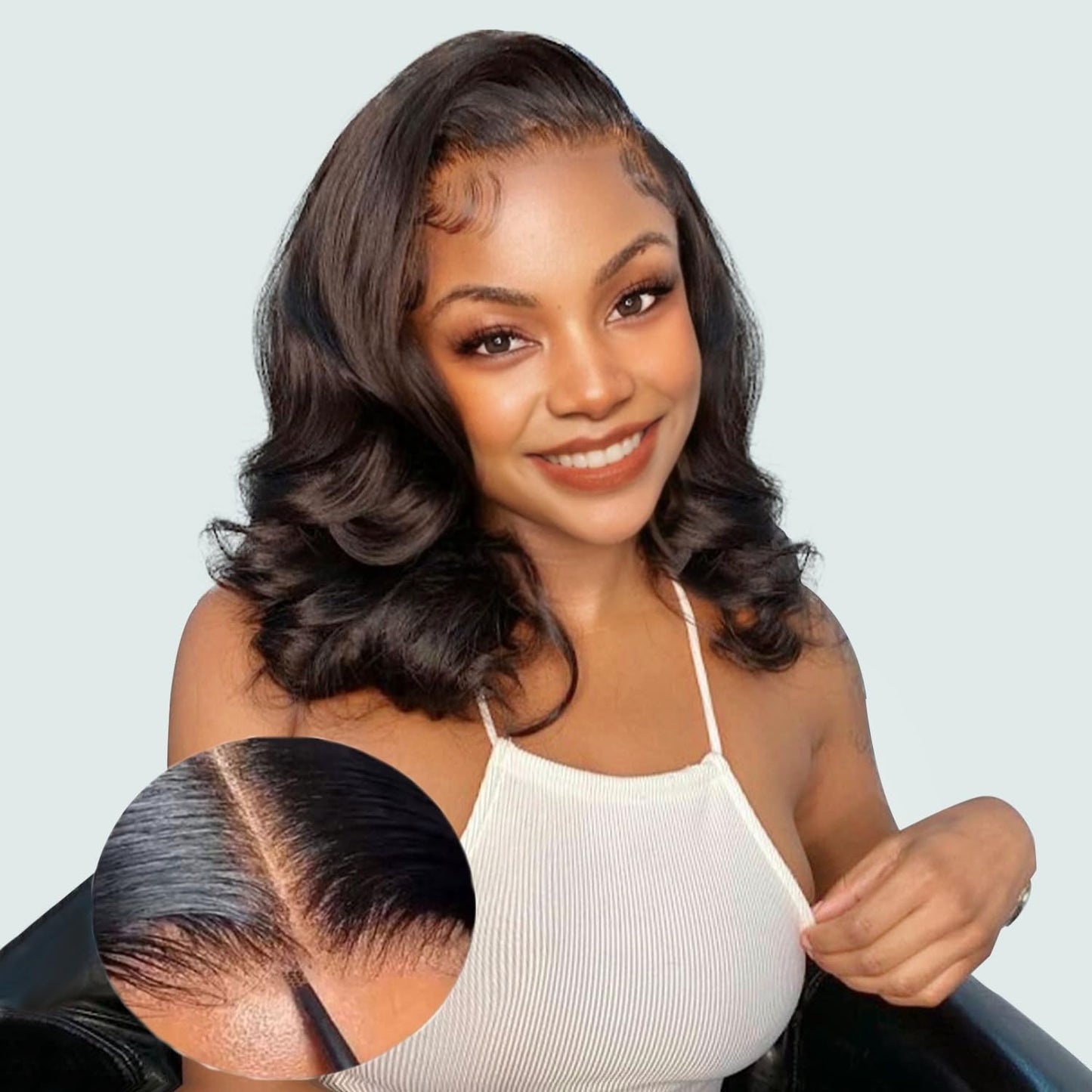 Wear and Go Glueless Wigs Human Hair Pre Plucked Pre Cut 13x4 Bob Wig Human Hair Upgraded No Glue Body Wave HD Lace Front Wigs Human Hair Short Bob Wigs Human Hair for Black Women 12Inch