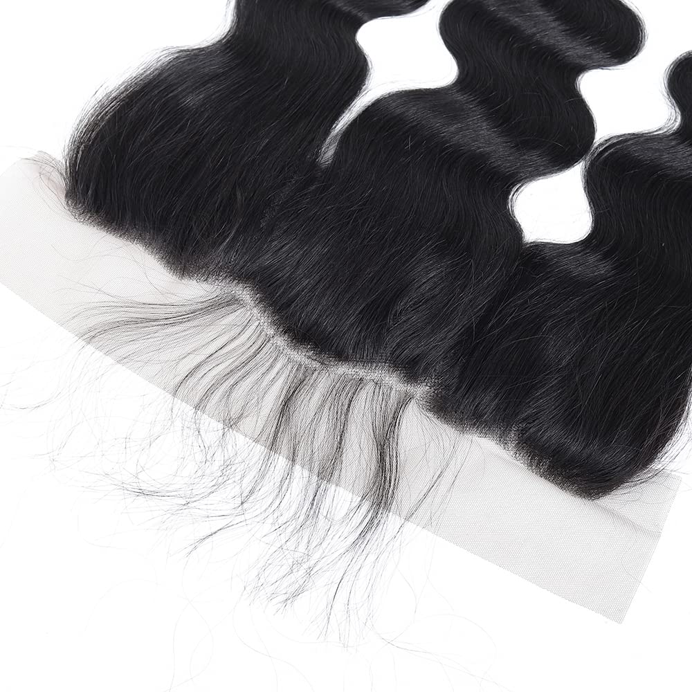 kinky Straight Frontal Closure 13x4 Ear To Ear HD Lace Frontal Closure 16 Inch 12A Brazilian kinky Straight Frontal Human Hair Transparent Frontal Closure 150% Density Natural Hairline Pre Plucked