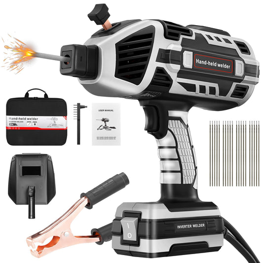 Saker Portable Electric Welding Machine,110V Portable Welder Handheld with IGBT Inverter 5 Variable Current Adjustment,Portable ARC Welder Gun, Fits for 3/32" Wire Rods (Grey)
