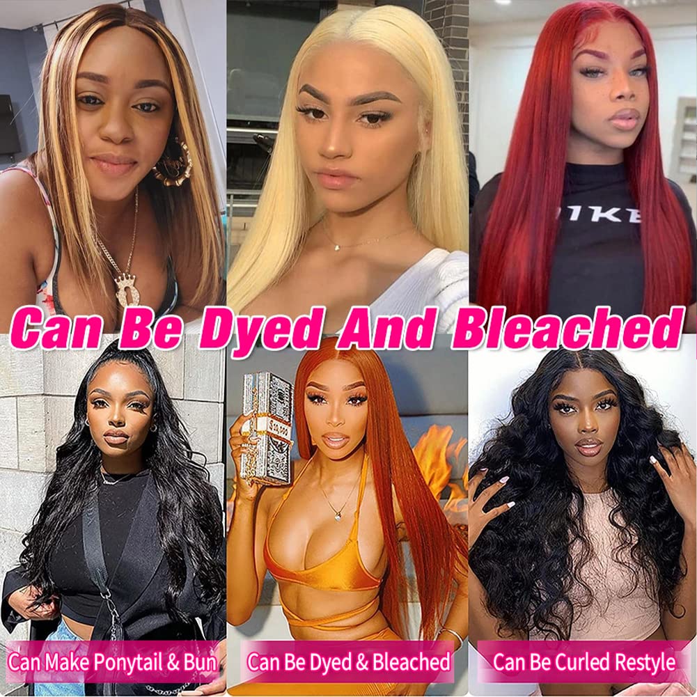 Subella HD Lace Front Wigs Human Hair Pre Plucked Straight 220% Density 13x5 HD Lace Frontal Wig With Baby Hair 12A Transparent Human Lace Wigs For Black Women (26inch)