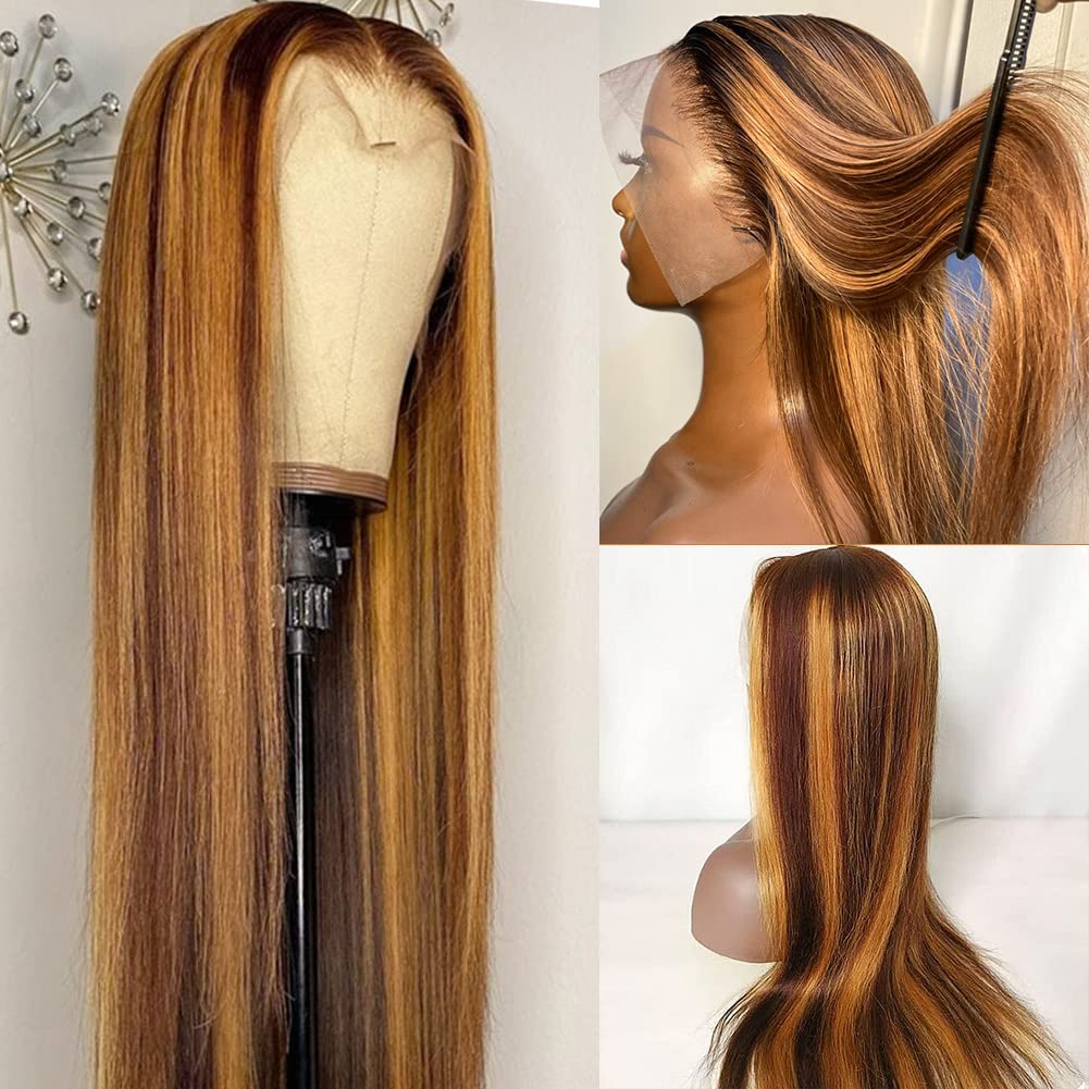 Subella HD Lace Front Wigs Human Hair Pre Plucked Straight 220% Density 13x5 HD Lace Frontal Wig With Baby Hair 12A Transparent Human Lace Wigs For Black Women (26inch)