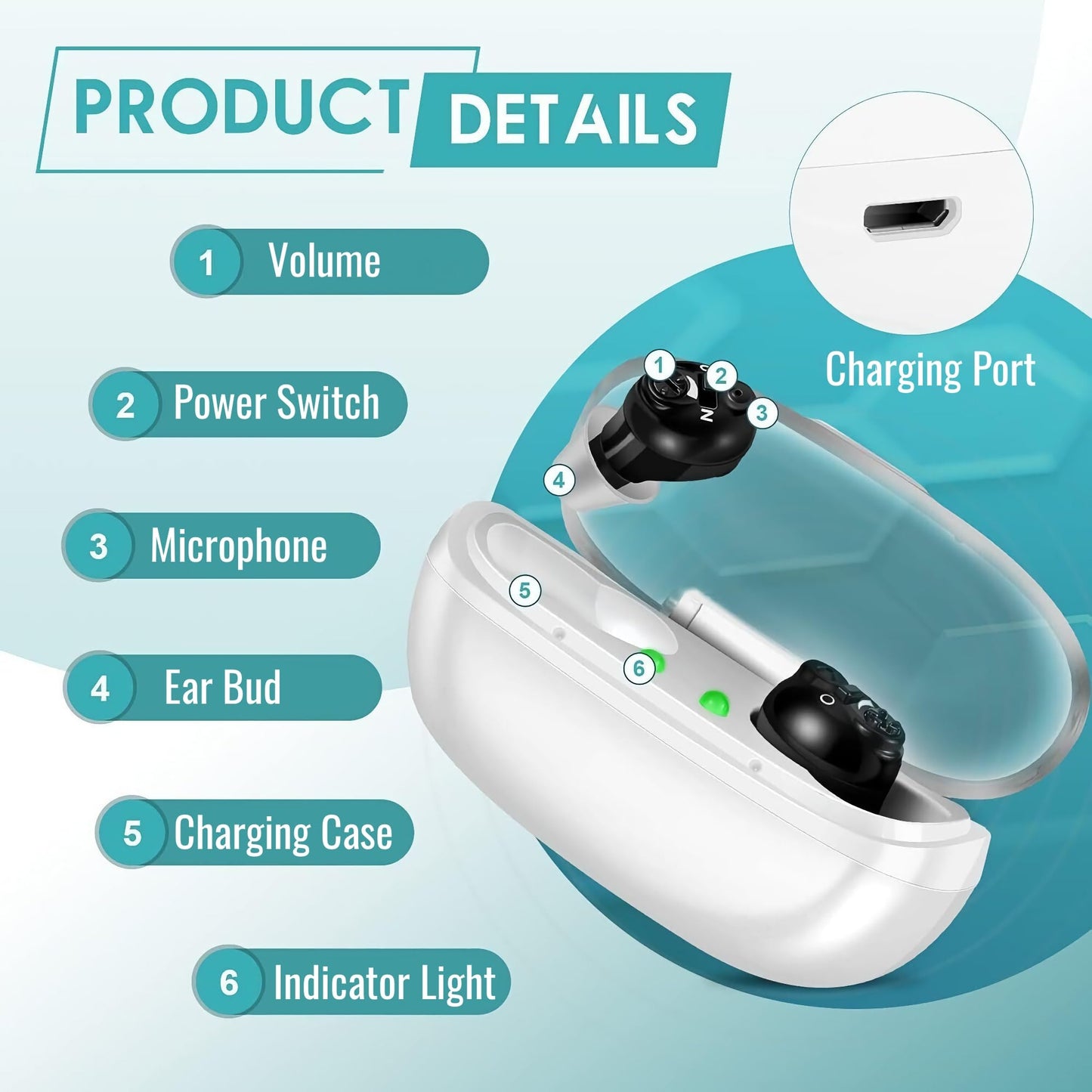 JD Health Tech | Invisible Mini Digital Hearing Amplifier Sound Aid Voice Enhancer Rechargeable (SimpleSound)