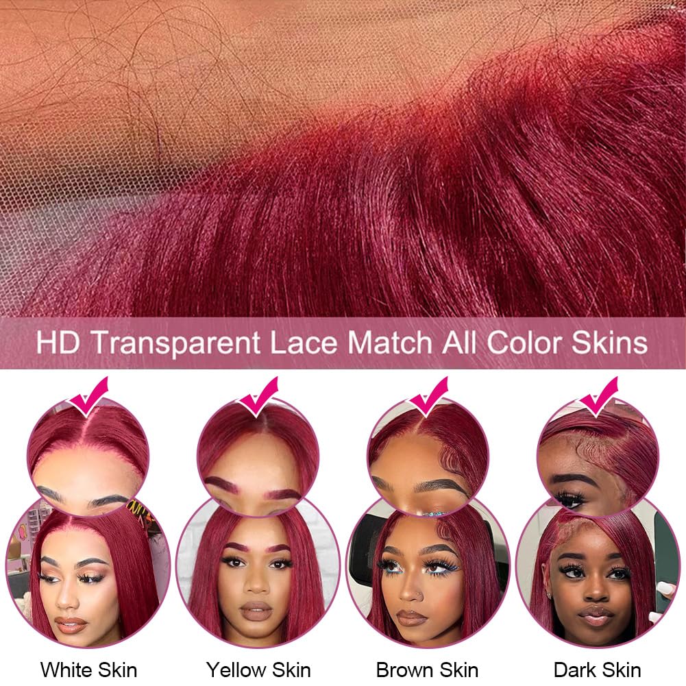 Subella HD Lace Front Wigs Human Hair Pre Plucked Straight 220% Density 13x5 HD Lace Frontal Wig With Baby Hair 12A Transparent Human Lace Wigs For Black Women (26inch)