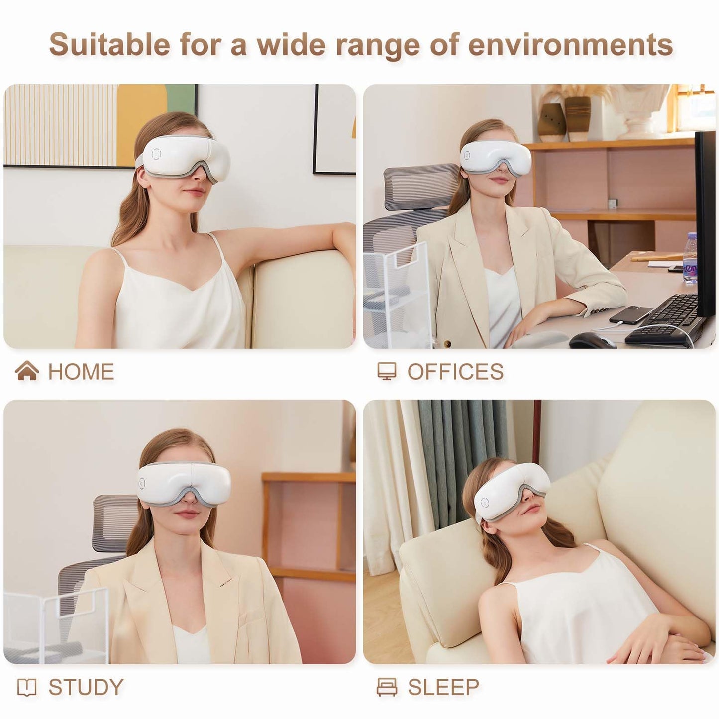 LAOBEN Eye Massager with Heat, Heated Eye Mask with Massages Muscles, Birthday Gift with 5 Massage Modes (Quickly Press the On/Off Button), Gifts for Friend, Mom and Dad