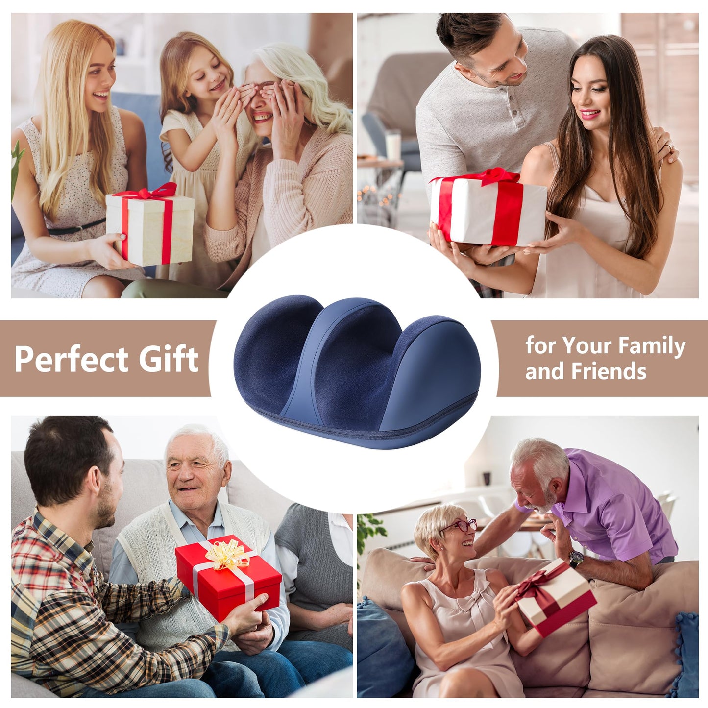 ZQQO Electric Heated Foot Massager Machine - Calf Foot and Leg Massager for Plantar Fasciitis as Gifts for Men & Women, Rolling Foot Massagers for Pain and Circulation with 12-Point 3D Massage Head