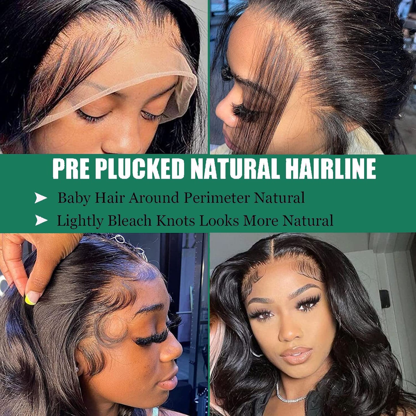 Douyin Bob Wig Human Hair 13x4 Frontal Lace Wig 14 Inch Body Wave 180% Density HD Lace Front Wigs Human Hair Pre Plucked Bob Wigs for Women Human Hair Wigs (14 inch, Natural Black)