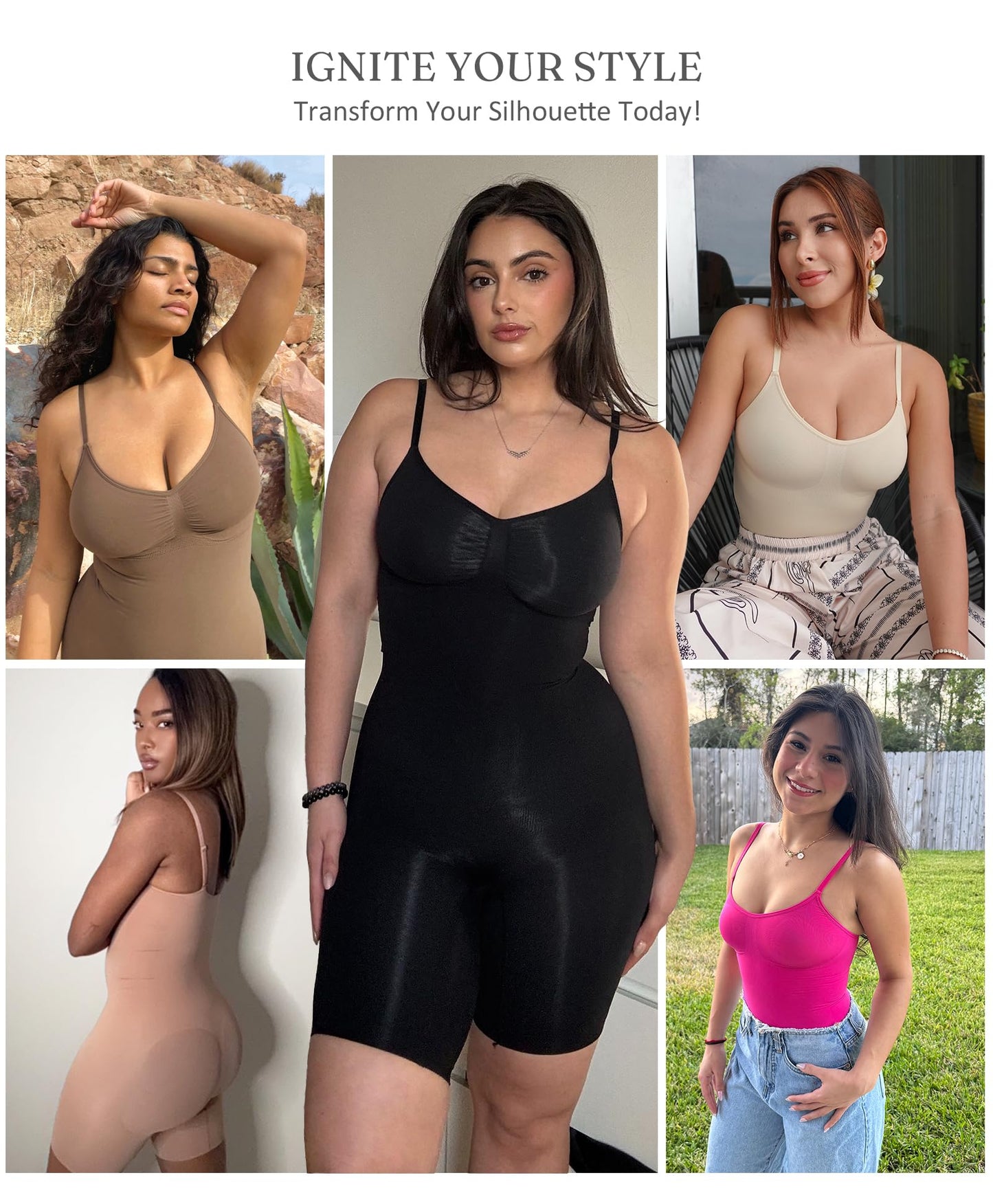FeelinGirl Comfortable Full Bodysuit for Women Butt Lifter Seamless Shapewear for Women Tummy Control Thigh Slimmer