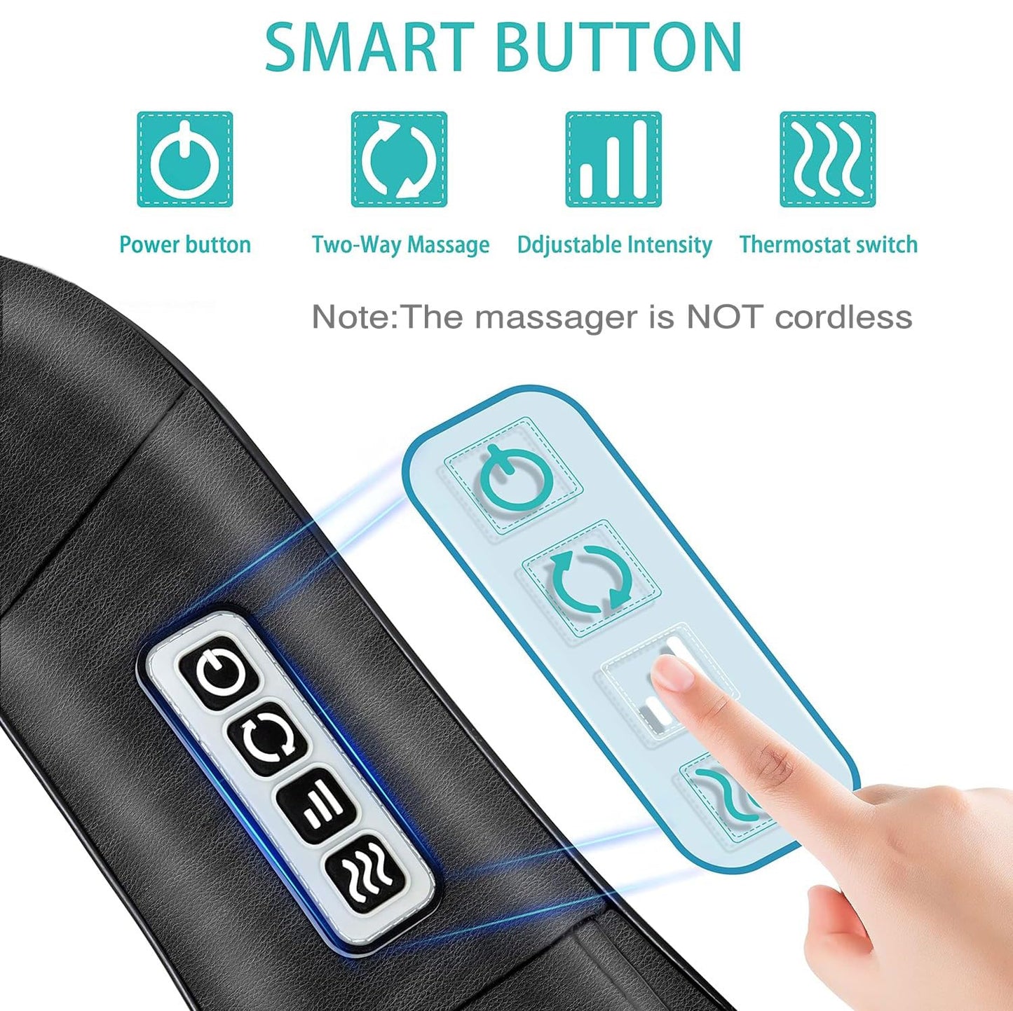 Shiatsu Neck and Shoulder Massager, AERLANG Back Massager with Heat, Deeper Tissue 4D Kneading Massage for Shoulder, Neck and Back, Use at Home, Office, Car - Birthday Gift for Women/Men/Mom/Dad