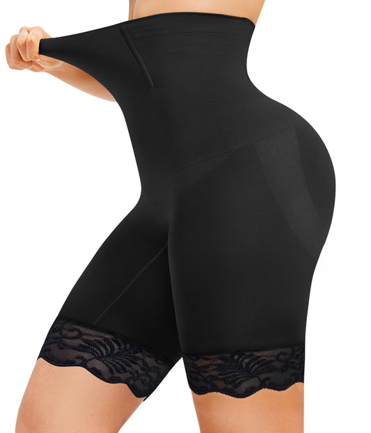 KUMAYES Shapewear for Women Tummy Control Knickers High Waisted Body Shaper Shorts Shaping Underwear Shapewear shorts (UK, Alpha, XXL, Regular, Regular, Black)