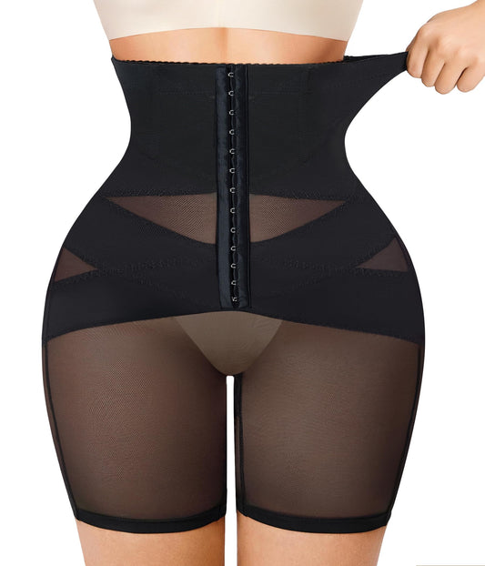 Bafully Women Tummy Control Knickers High Waisted Shapewear Body Shaper Butt Lifter Panties Shaping Underwear (L, Black)
