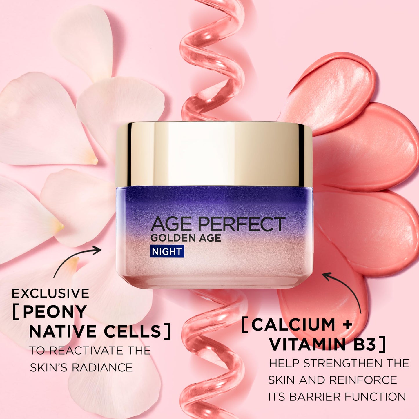 L'Oréal Paris Rosy Ritual Gift Set - Age Perfect Golden Age Rosy Re-Fortifying Day Cream 50ml, Cooling Night Cream 50ml & Complimentary Eye Mask
