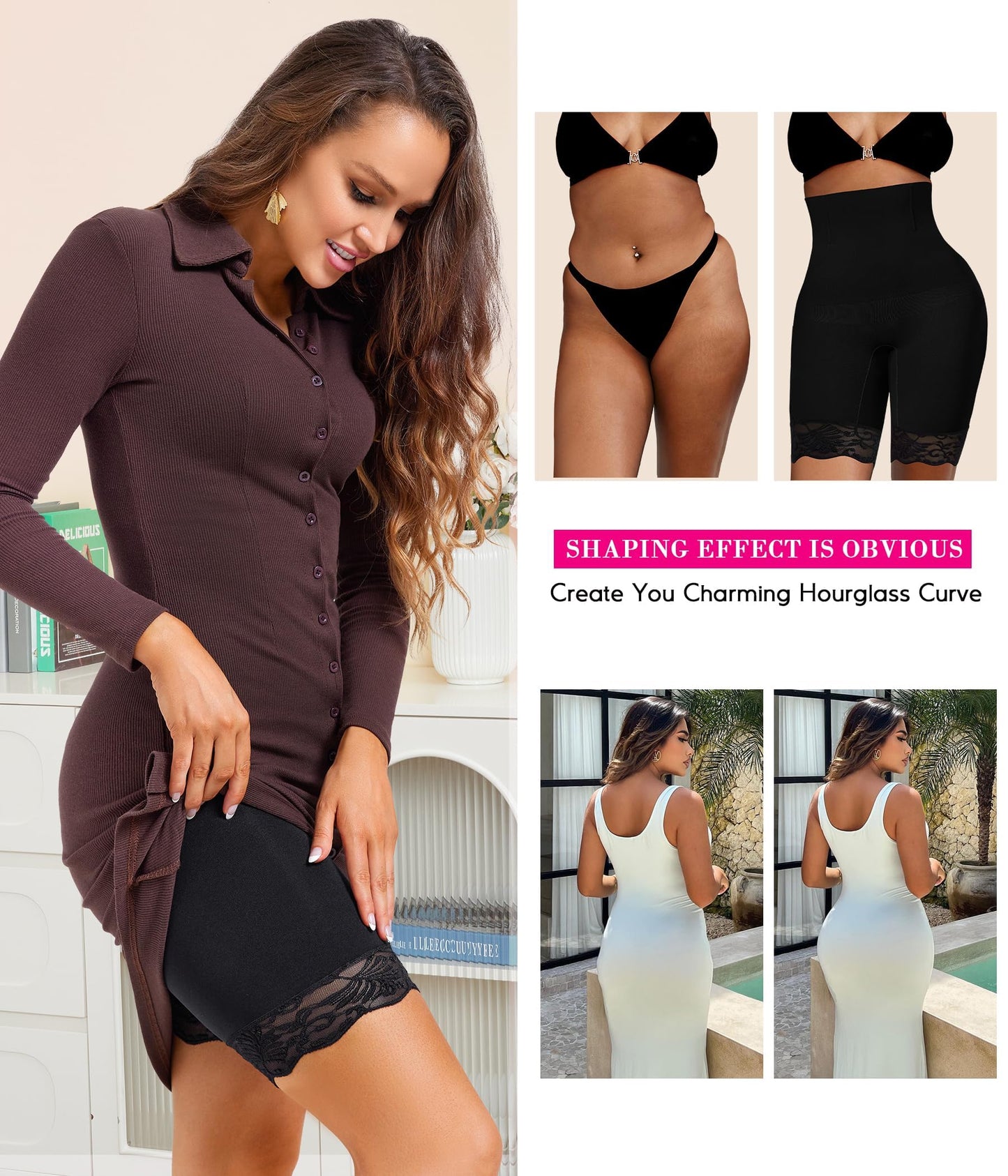 KUMAYES Shapewear for Women Tummy Control Knickers High Waisted Body Shaper Shorts Shaping Underwear Shapewear shorts (UK, Alpha, XXL, Regular, Regular, Black)