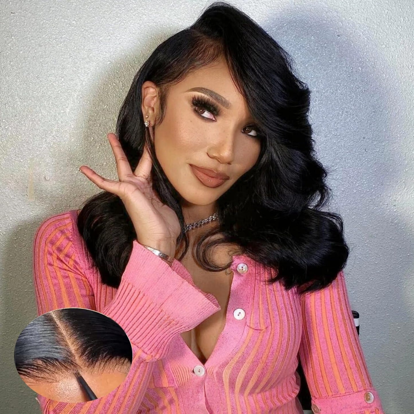 Wear and Go Glueless Wigs Human Hair Pre Plucked Pre Cut 13x4 Bob Wig Human Hair Upgraded No Glue Body Wave HD Lace Front Wigs Human Hair Short Bob Wigs Human Hair for Black Women 12Inch