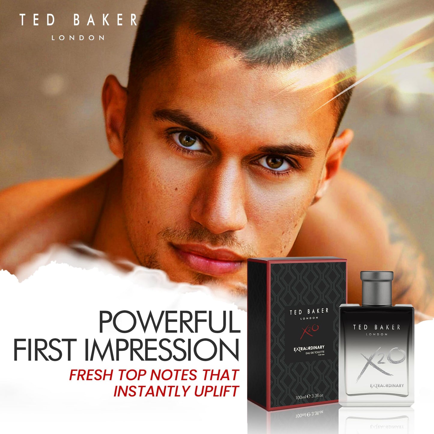 Ted Baker X20 Men Eau de Toilette Perfume for Men, Oriental Fragrance Featuring Tangerine and Amber Notes, Spicy Pepper Finish, 100ml