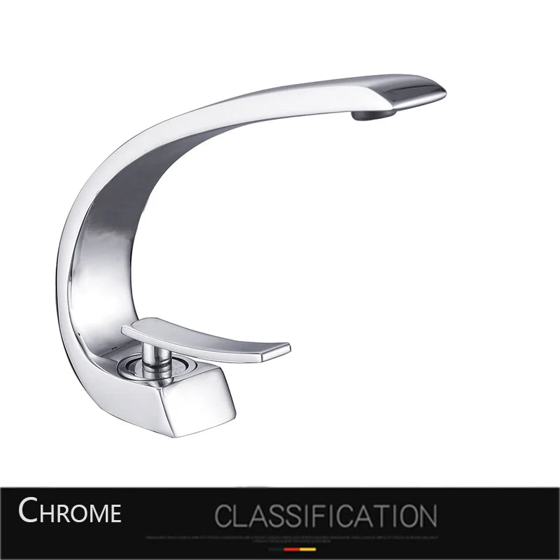 Rozin Black Bathroom Basin Faucet Deck Mounted Single Level Chrome Washing Basin Hot Cold Water Mixer Tap Faucets Luxury Style
