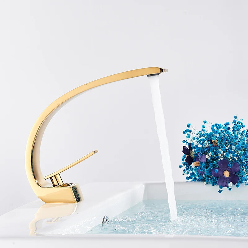 Rozin Black Bathroom Basin Faucet Deck Mounted Single Level Chrome Washing Basin Hot Cold Water Mixer Tap Faucets Luxury Style