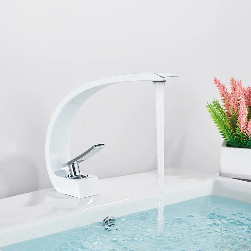 Rozin Black Bathroom Basin Faucet Deck Mounted Single Level Chrome Washing Basin Hot Cold Water Mixer Tap Faucets Luxury Style