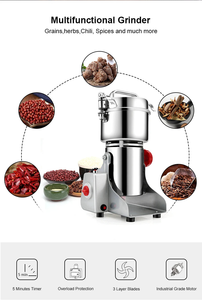 BioloMix 800g 700g Grains Spices Hebals Cereals Coffee Dry Food Grinder Mill Grinding Machine Gristmill Flour Powder crusher