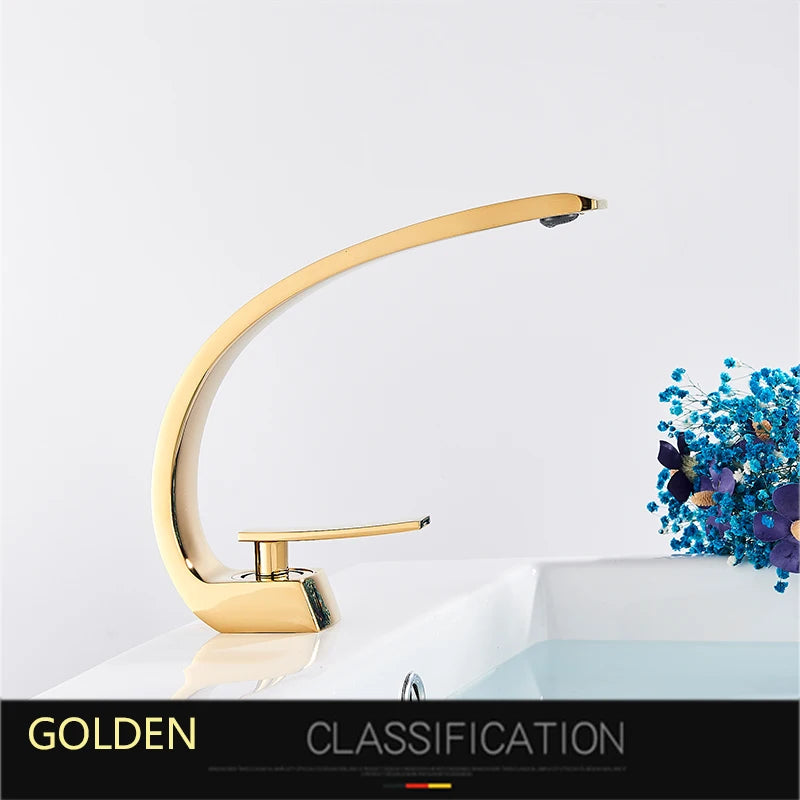 Rozin Black Bathroom Basin Faucet Deck Mounted Single Level Chrome Washing Basin Hot Cold Water Mixer Tap Faucets Luxury Style