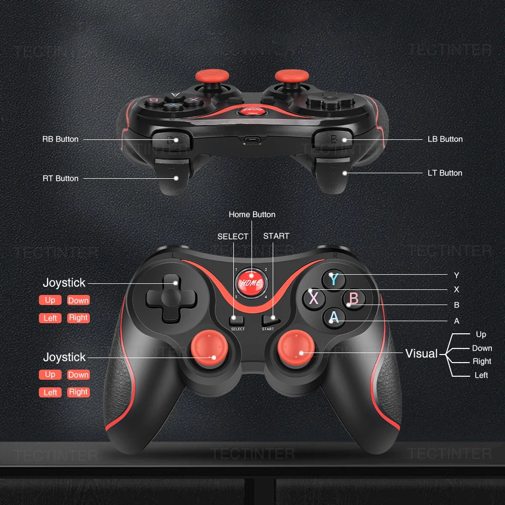 Terios T3 Support Bluetooth Gamepad For Android Phone PC Joystick Controle Wireless Game Controller For Switch/PS3 Accessorie