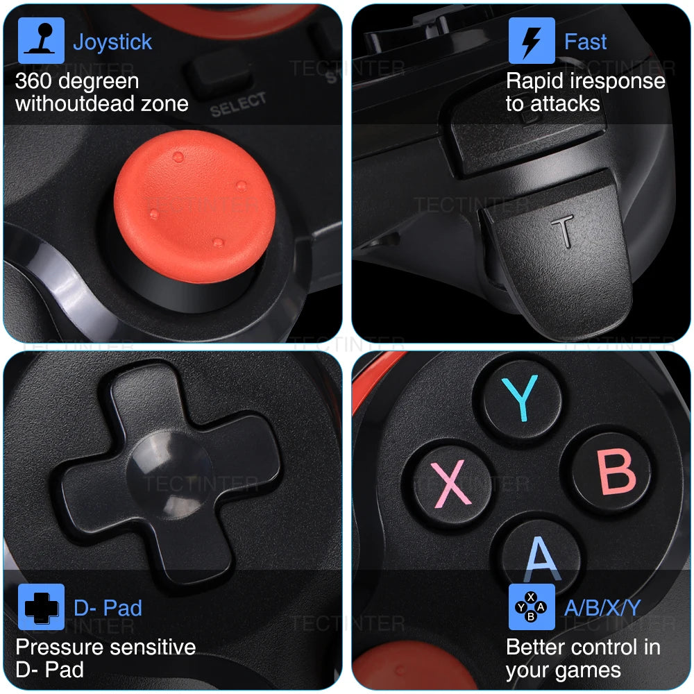 Terios T3 Support Bluetooth Gamepad For Android Phone PC Joystick Controle Wireless Game Controller For Switch/PS3 Accessorie